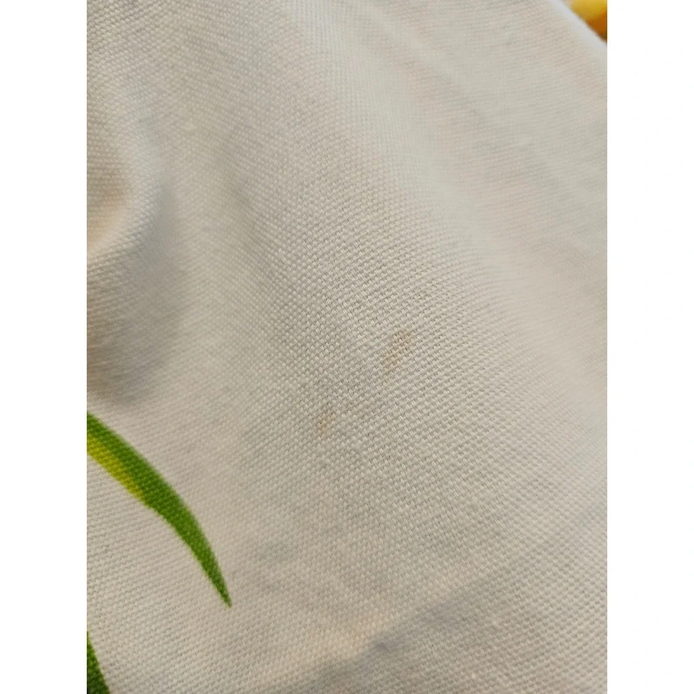Vintage Vera Linen Tablecloth Floral Daffodil Tulip Print Rectangle 58x96‎